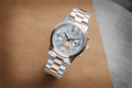 Michael Kors Runway Chronograph Blue Dial Two Tone Steel Strap Watch For Women - MK6166