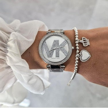 Michael Kors Parker Quartz Silver Dial Silver Steel Strap Watch For Women - MK6658