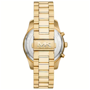 Michael Kors Lexington Chronograph Blue Dial Gold Steel Strap Watch for Men - MK9153