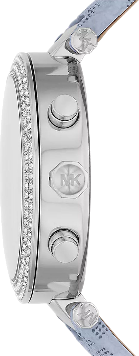 Michael Kors Parker Silver Dial Blue Leather Strap Watch For Women - MK6936