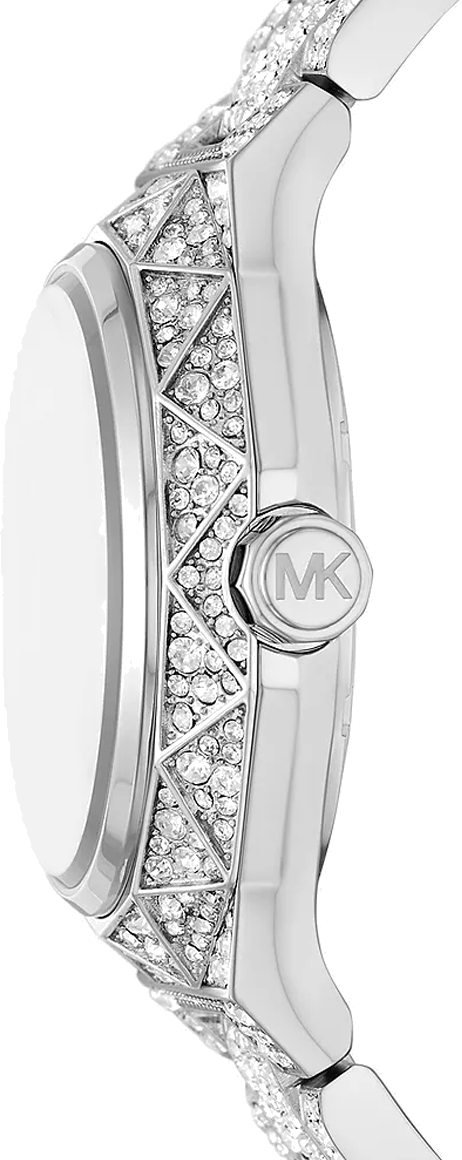 Michael Kors Raquel Three Hand Crystals Silver Dial Silver Steel Strap Watch For Women - MK4691