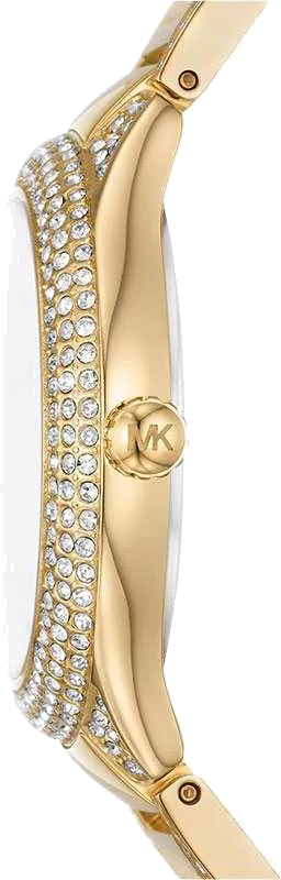 Michael Kors Sylvia Mother Of Pearl Dial Gold Steel Strap Watch For Women - MK4655