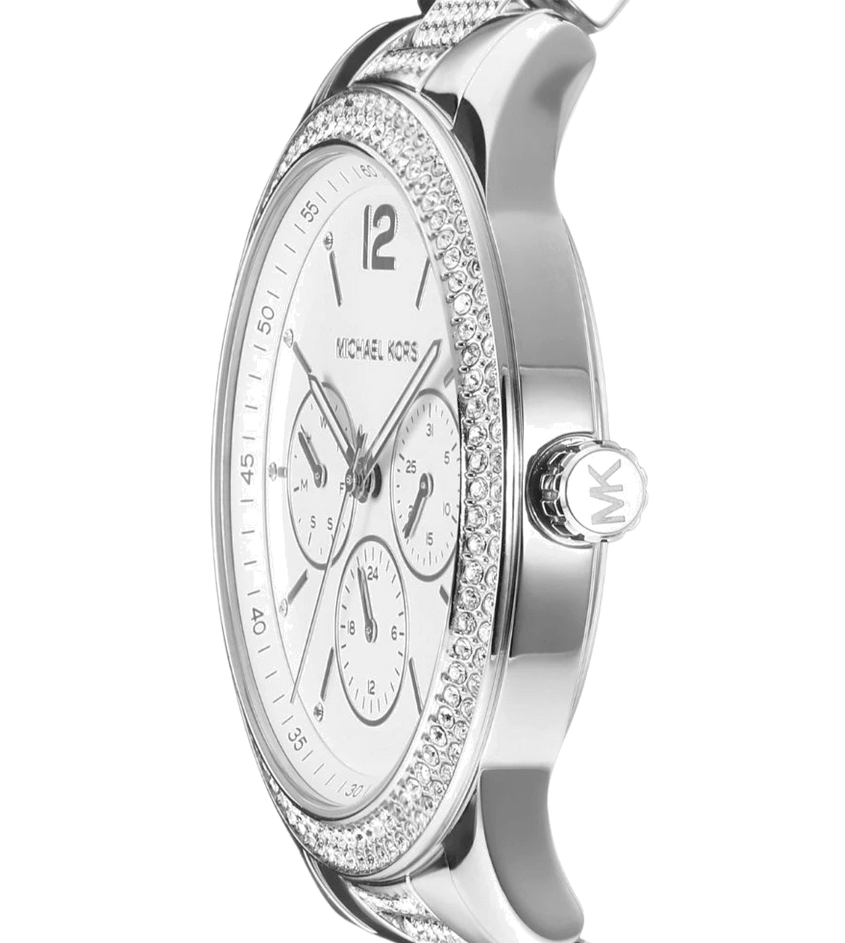 Michael Kors Tibby Chronograph Silver Dial Silver Steel Strap Watch For Women - MK7294