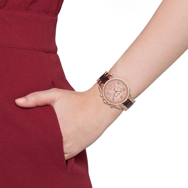 Michael Kors Blair Rose Gold Dial Two Tone Steel Strap Watch For Women - MK5859