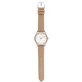 Michael Kors Layton Mother of Pearl White Dial Brown Leather Strap Watch For Women - MK2910