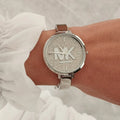 Michael Kors Charley Quartz Crystals Silver Dial Silver Steel Strap Watch For Women - MK4432
