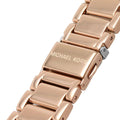 Michael Kors Parker Three-Hand Mother of Pearl White Dial Rose Gold Steel Strap Watch For Women - MK4695