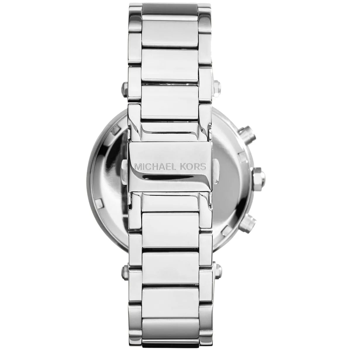 Michael Kors Parker Chronograph Pink Dial Silver Steel Strap Watch For Women - MK6105