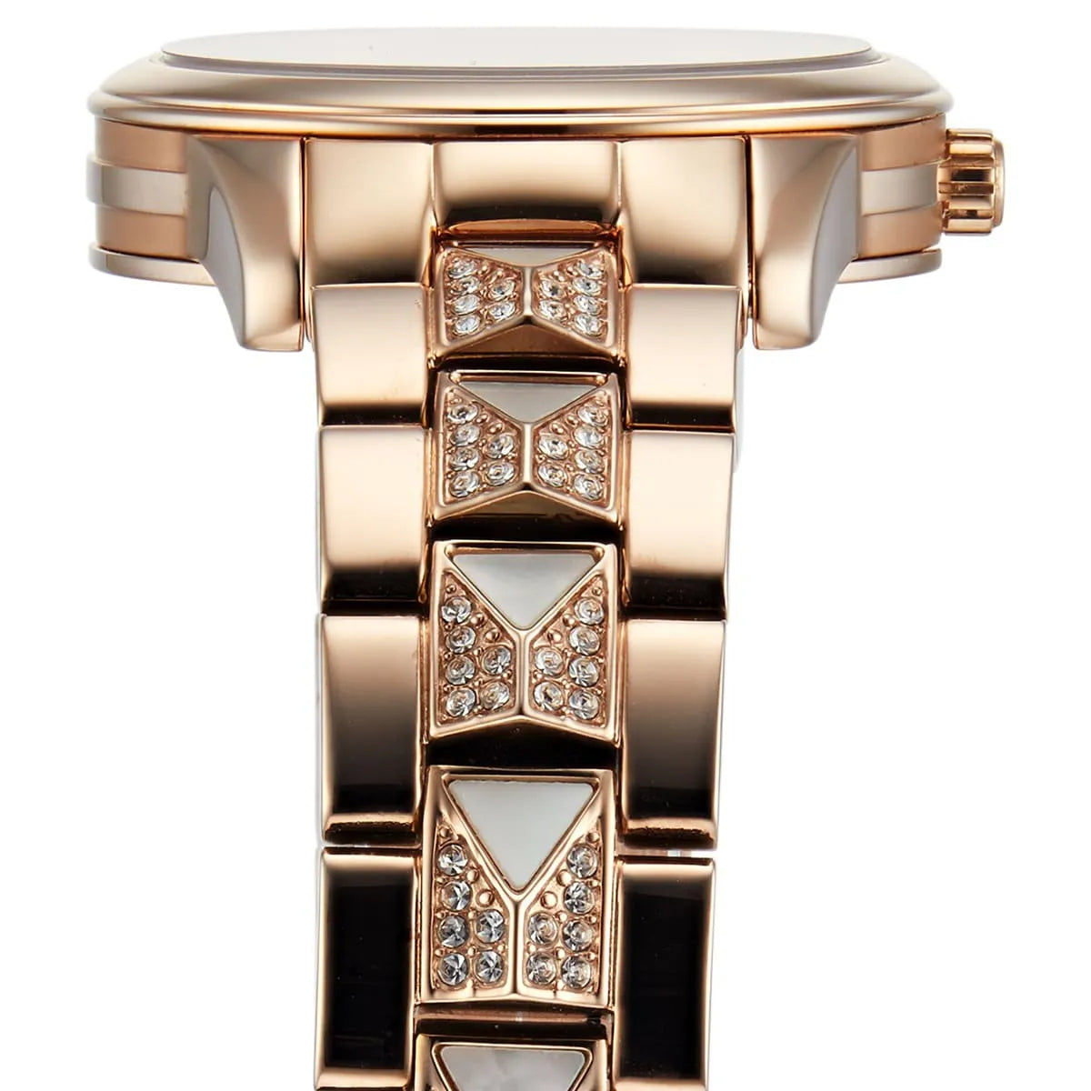Michael Kors Runway Mercer Mother of Pearl White Dial Two Tone Steel Strap Watch For Women - MK6674