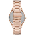 Michael Kors Layton Three Hand Pink Dial Rose Gold Steel Strap Watch For Women - MK6848