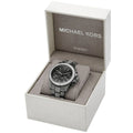 Michael Kors Everest Chronograph Black Dial Grey Steel Strap Watch For Women - MK6974