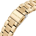 Michael Kors Lennox Three-Hand Silver Dial Gold Steel Strap Watch For Women - MK7278