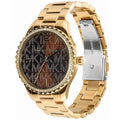 Michael Kors Layton Chronograph Brown Dial Gold Steel Strap Watch For Women - MK7296