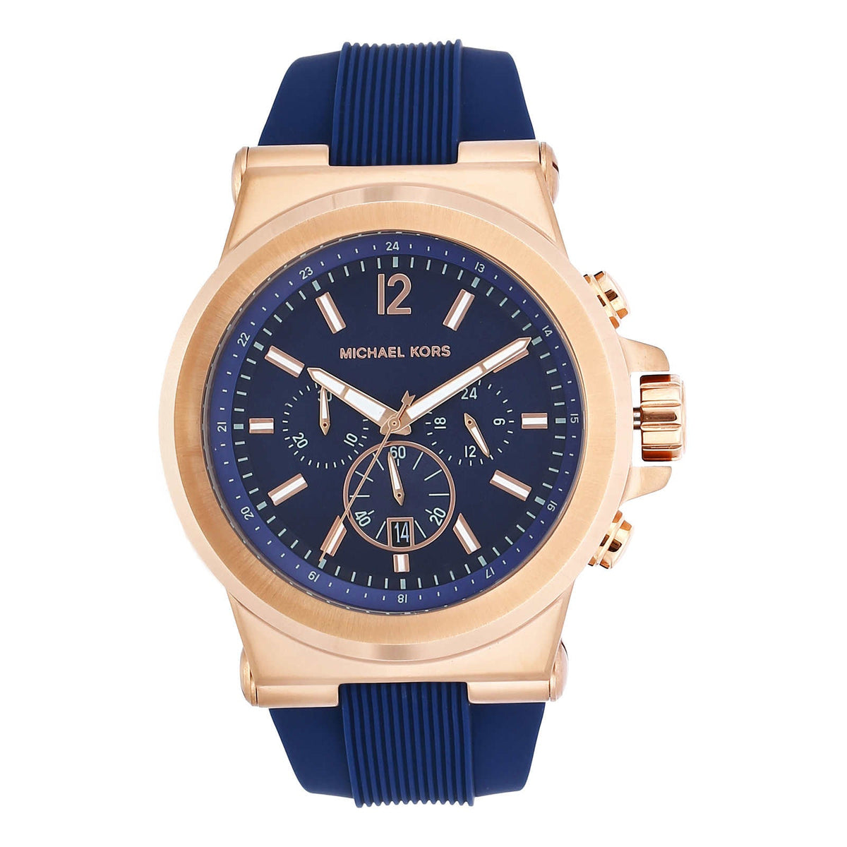 Michael Kors Dylan Blue Dial Blue Rubber Strap Watch for Men - MK8295