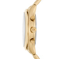 Michael Kors Slim Runway Chronograph Gold Dial Gold Steel Strap Watch For Men - MK8909