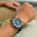 Michael Kors Brecken Chronograph Blue Dial Blue Rubber Strap Watch For Men - MK8923