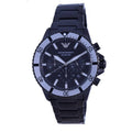 Emporio Armani Diver Chronograph Black Dial Black Steel Strap Watch For Men - AR80050