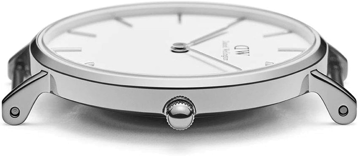 Daniel Wellington Classic York White Dial Black Leather Strap Watch For Men - DW00100025