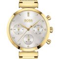 Hugo Boss Flawless White Dial Gold Mesh Bracelet Watch for Women - 1502552