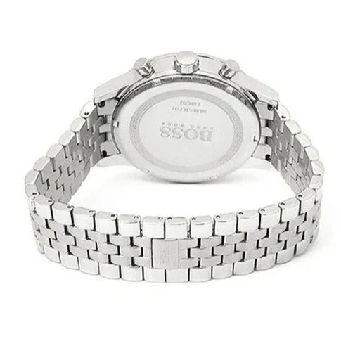 Hugo Boss Aeroliner Chronograph Black Dial Silver Steel Strap Watch For Men - 1512446