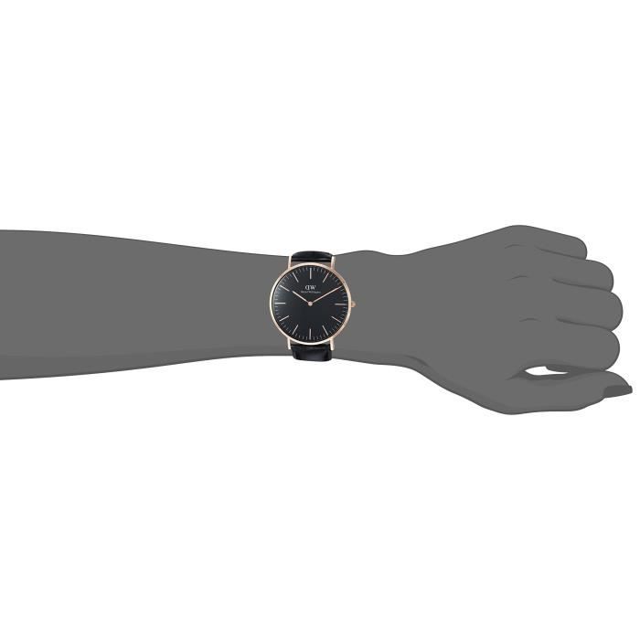 Daniel Wellington Classic Reading Black Dial Black Leather Strap Watch For Men - DW00100129