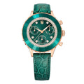 Swarovski Octea Chrono Green Dial Green Leather Strap Watch for Women - 5672931