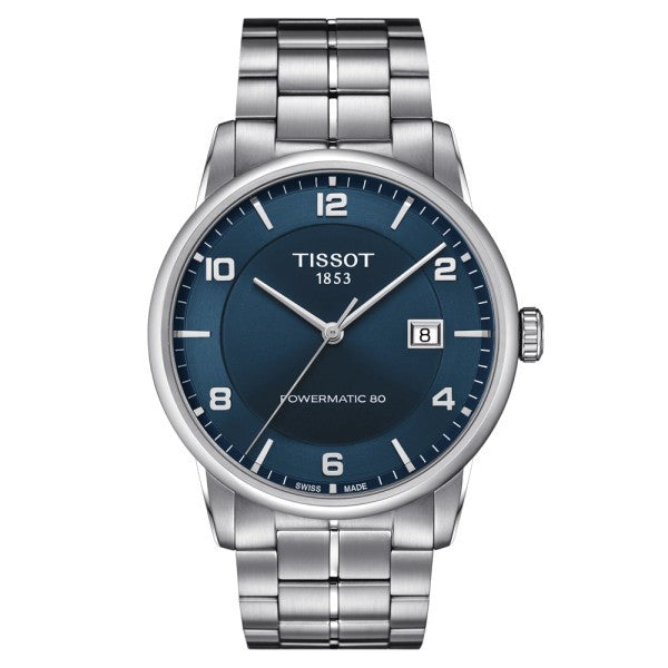 Tissot Luxury Powermatic 80 Blue Dial Silver Steel Strap Watch For Men - T086.407.11.041.00