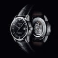 Tissot T Classic Luxury Powermatic 80 Black Dial Black Leather Strap Watch For Men - T086.408.16.051.00