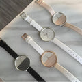 Calvin Klein Rise White Grey Dial White Leather Strap Watch for Women - K7A231L6