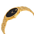 Movado Veturi Quartz Black Dial Gold Steel Strap Watch for Men - 0606934