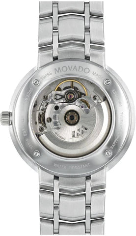 Movado 1881 Automatic Black Dial Silver Steel Strap Watch for Men - 606914