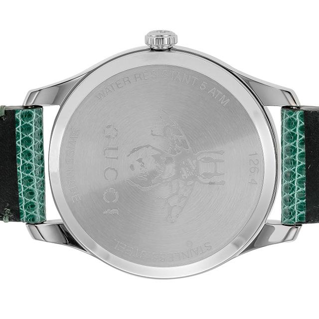 Gucci G-Timeless Green Mother of Pearl Dial Green Leather Strap Watch For Women - YA126585