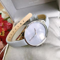 Calvin Klein Rebel Grey Dial Grey Leather Strap Watch for Women - K8P231Q4