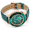 Swarovski Octea Lux Chrono Emerald Green Dial Green Leather Strap Watch for Women - 5452498