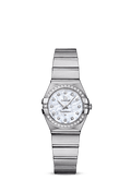 Omega Constellation Quartz Diamonds Silver Dial Silver Steel Strap Watch for Women - 123.15.27.60.55.004