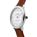Coach Delancey Slim Cream Dial Brown Leather Strap Watch For Women - 14502789