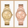 Michael Kors Tibby Three Hand Gold Dial Gold Steel Strap Watch For Women - MK6879