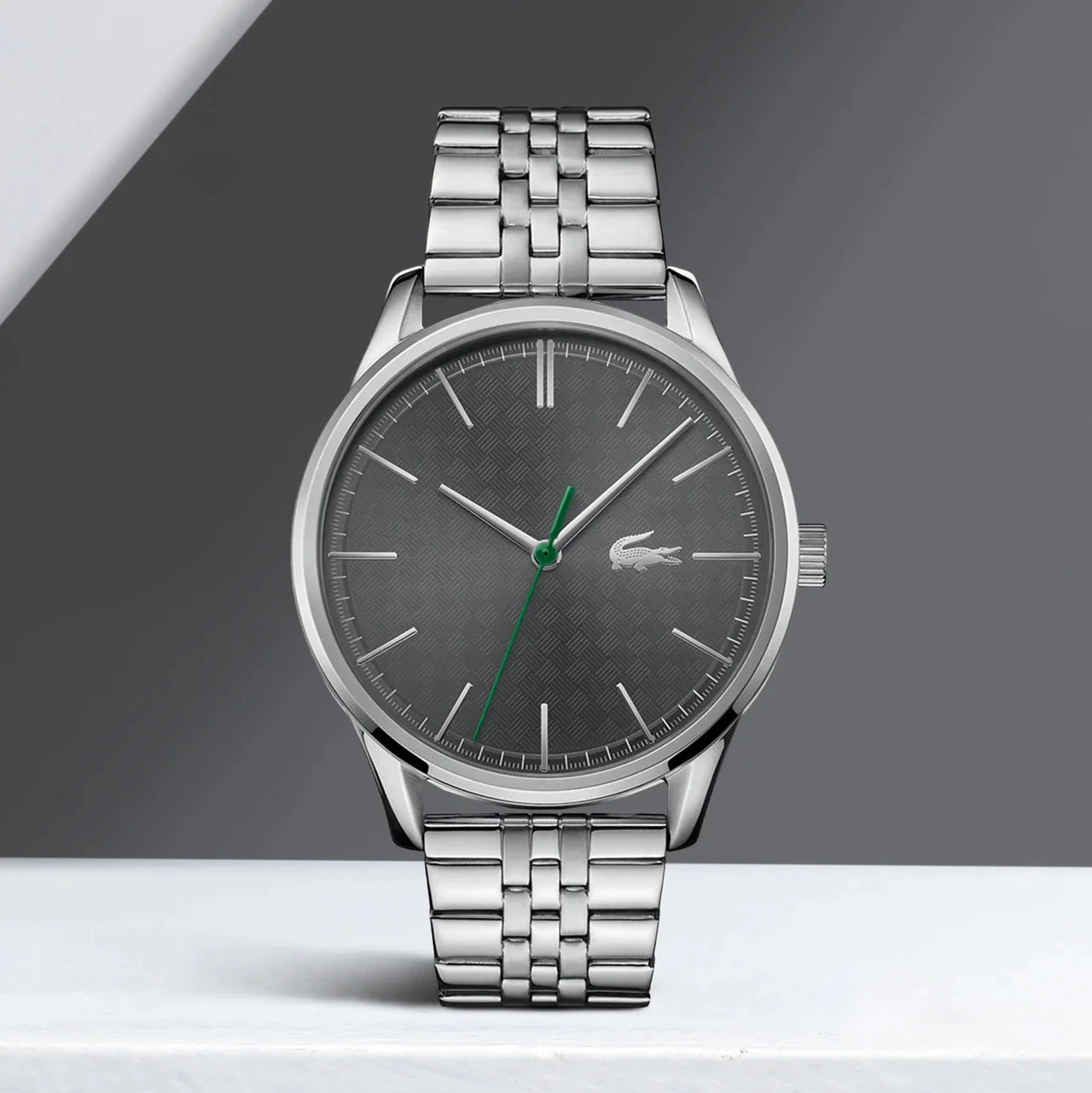 Lacoste Vienna Gray Dial Gray Steel Strap Watch for Men - 2011073T