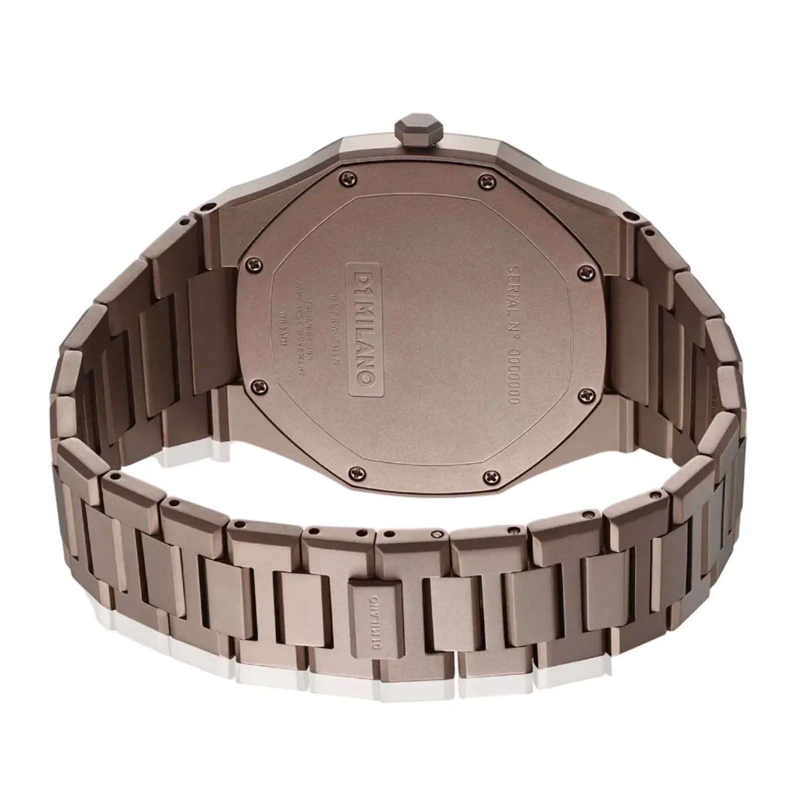 D1 Milano Ultra Thin Brown Dial Gold Steel Strap Watch for Unisex - D1-UTBJ10