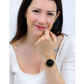 Daniel Wellington Petite Melrose Black Dial Rose Gold Mesh Strap Watch For Women - DW00100303