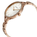Calvin Klein Graphic Silver Dial Rose Gold Steel Strap Watch for Women - K7E23646
