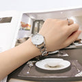 Calvin Klein Dainty Diamonds Silver Dial Sliver Steel Strap Watch for Women - K7L2314T