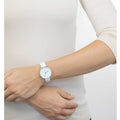 Daniel Wellington Petite Bondi White Dial White Leather Strap Watch For Women - DW00100190