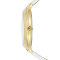 Michael Kors Slim Runway Quartz Gold Dial White Leather Strap Watch For Women - MK2389
