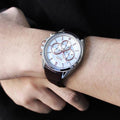Hugo Boss Driver Chronograph Silver Dial Brown Leather Strap Watch For Men - 1512881