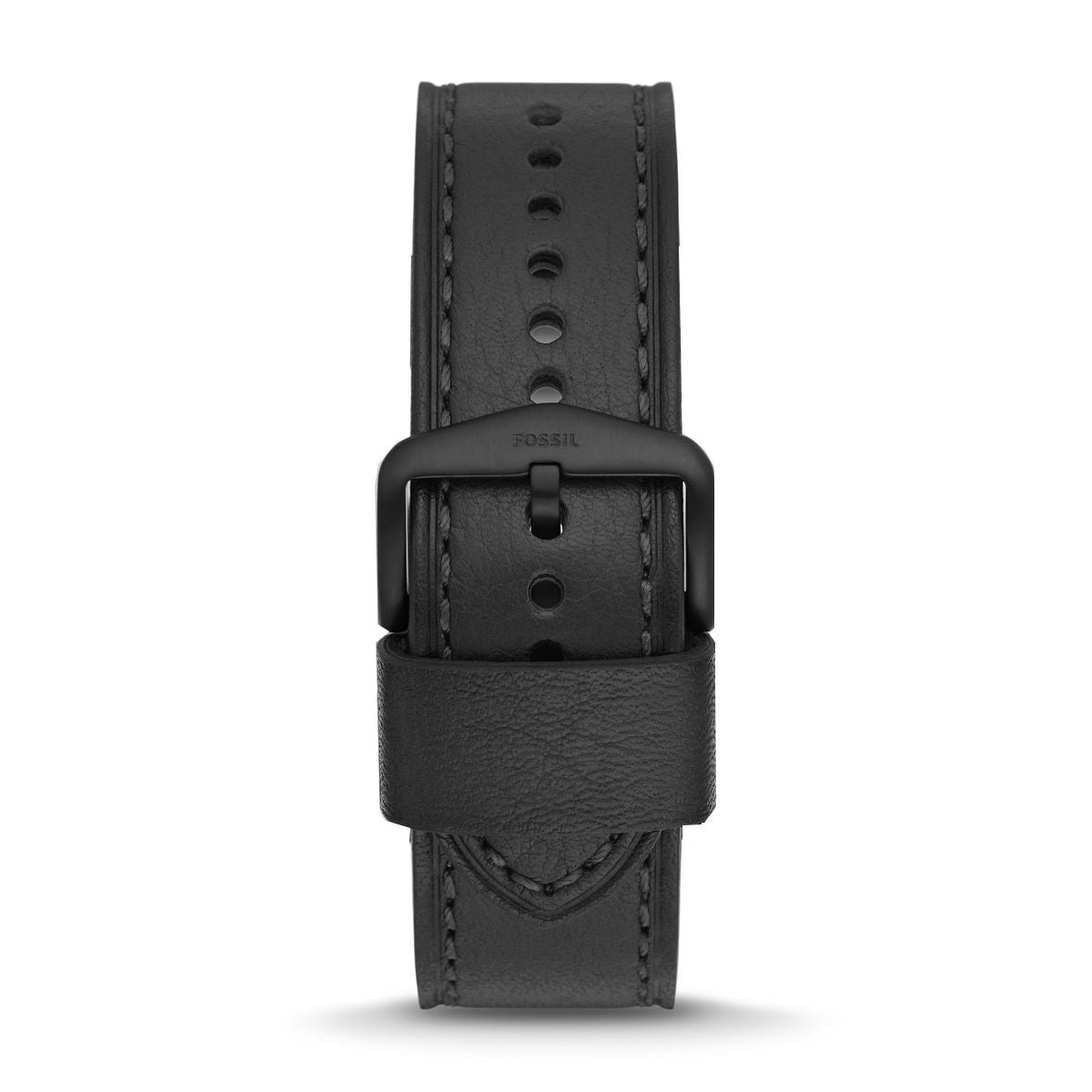 Fossil Bronson Chronograph Black Dial Black Leather Strap Watch for Men - FS5874