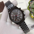 Michael Kors Lexington Chronograph Black Dial Black Steel Strap Watch for Men - MK8320