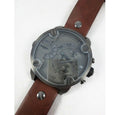 Diesel Little Daddy SBA Small Sized Grey Dial Brown Leather Strap Watch For Men - DZ7258