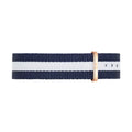 Daniel Wellington Classy Glasgow White Dial Two Tone Nylon Strap Watch For Women - DW00100078