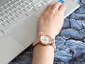 Versace Meander White Dial Rose Gold Mesh Bracelet Watch for Women - VELW00620